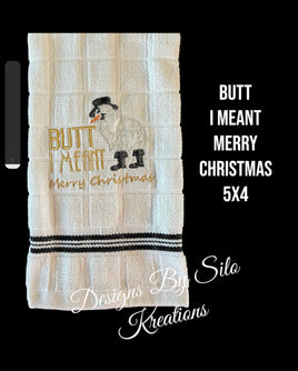 BUTT I MEANT MERRY CHRISTMAS 5X4