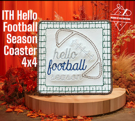 ITH HELLO FOOTBALL SEASON COASTER 4X4