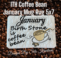 ITH BIRTH STONE COFFEE BEAN MUG RUG 5X7 (JANUARY)