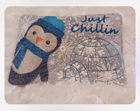 ITH JUST CHILLIN PENGUIN MUG RUG 5X7