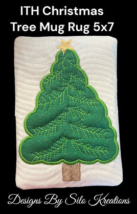 ITH CHRISTMAS TREE APPLIQUE MUG RUG 5X7