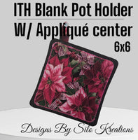 ITH BLANK POT HOLDER WITH APPLIQUE CENTER 6X6