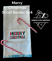 MERRY CHRISTMAS SCROLL 5X4