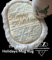 ITH OVAL HAPPY HOLIDAYS MUG RUG 5X7