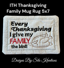 ITH THANKSGIVING FAMILY MUG RUG 5X7