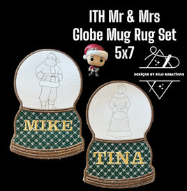 ITH MR & MRS SNOW GLOBE SET