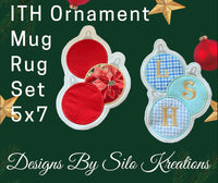 ITH ORNAMENT MUG RUG SET 5X7