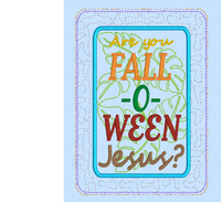 ITH ARE YOU FALL O WEEN JESUS MUG RUG 5X7