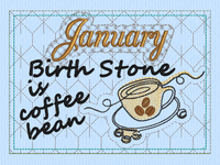 ITH BIRTH STONE COFFEE BEAN MUG RUG 5X7 (JANUARY)