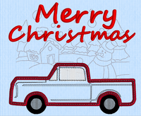 MERRY CHRISTMAS TRUCK WITH SCENE 5X7