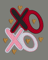 XOXO WITH HEARTS 4X4