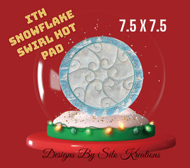 ITH SNOWFLAKE SWIRL HOT PAD 7.5 X 7.5