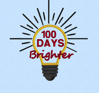 100 DAYS BRIGHTER (APPLIQUE) 5X5