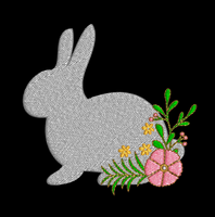 Bunny Set of 2 (motif & filled)  4x4