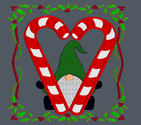 Candy Cane Heart Gnome 5x5