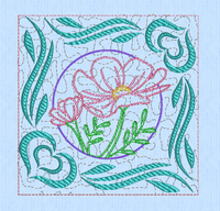 Floral Squares (5x5)  Set of 6