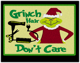 Grinch Hair Don't Care Mug Rug 5x7