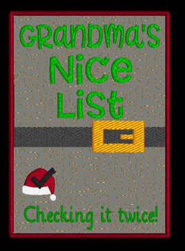Grandma's Nice List Mug Rug  5x7