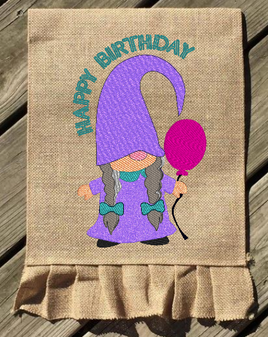 Silo Happy Birthday Gnome Girl 9x6