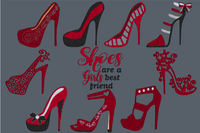 Shoes Are a Girls Best Friend  Bundle (5x5) 9 pair 1 saying