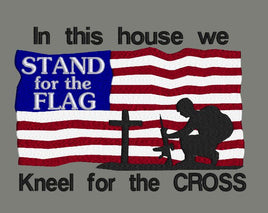 In This House We Stand For The Flag 5x7
