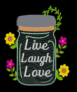 Mason Jar Live Laugh Love 5x6