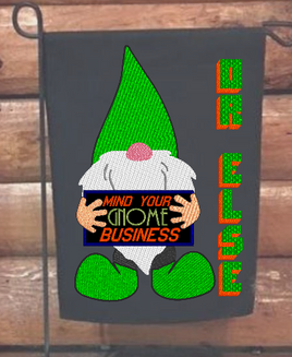 Silo Mind Your Gnome Business (applique) 9x6