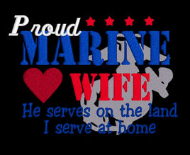 Proud Marine Wife (he serves) 5x7
