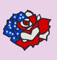 Red White & Blue Rose  4x4