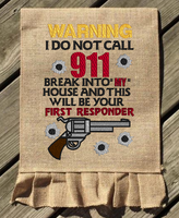 Warning First Responder   3 sections (5x7 each)