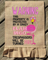 Warning Flamingo 9x6