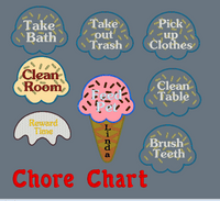 Ice Cream Cone Chore Chart  Bundle ITH