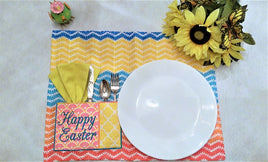 Happy Easter Double Pocket Holder for Place mat  5x7