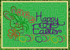 Happy Easter Bunny Mug Rug 5x7