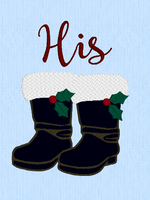 Santa His (3.95 x 5.25) Hers (2.31 x 5) Boots
