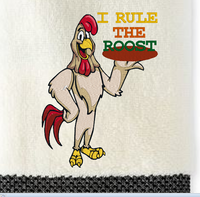 Rooster & Chicken Hand Towel Set   5x7