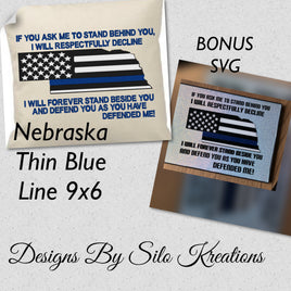 Silo Nebraska Thin Blue Line 9x6 (BONUS svg)