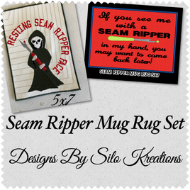Seam Ripper Mug Rug Set 5x7