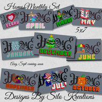 Home Monthly Bundle  of 12 (5x7)