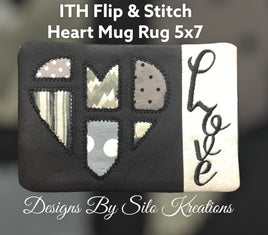 ITH FLIP & STITCH HEART PATCH MUG RUG 5X7