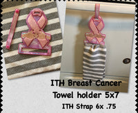 BREAST CANCER TOWEL HOLDER AND TOWEL SET