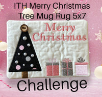 ITH MERRY CHRISTMAS TREE MUG RUG  5X7
