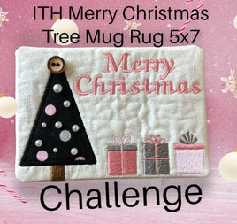 ITH MERRY CHRISTMAS TREE MUG RUG  5X7