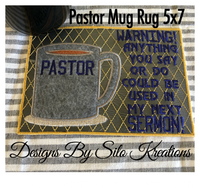 Pastor Mug Rug 5x7 (applique)