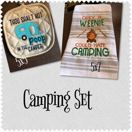 Camping Set  Thou Shalt Not 5x5,  Only a Weenie 5x7