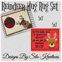 Reindeer Mug Rug Set 5x7