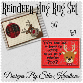 Reindeer Mug Rug Set 5x7