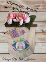 CLOTHESPIN WREATH WITH BUNNY BUNDLE