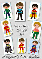 Silo Super Hero Set (8)  5x7