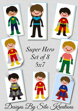 Silo Super Hero Set (8)  5x7